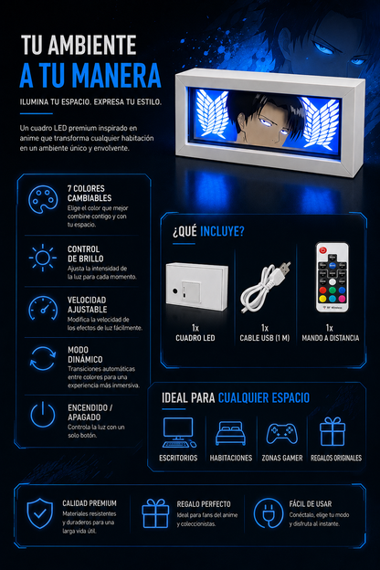 Astryvia™ | Cuadro LED Anime 3D con Efecto de Sombras — 4 Diseños